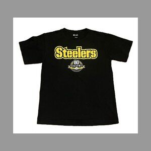 Pittsburgh Steelers “80 Seasons” T-Shirt Men’s Medium Black NFL Team Apparel Cot